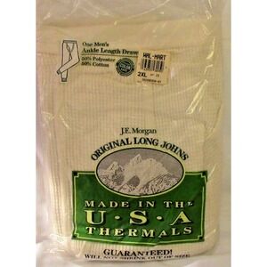 SOLD!!! J. E. Morgan Men's Thermal Long John Ankle Bottoms 2X Vintage Deadstock